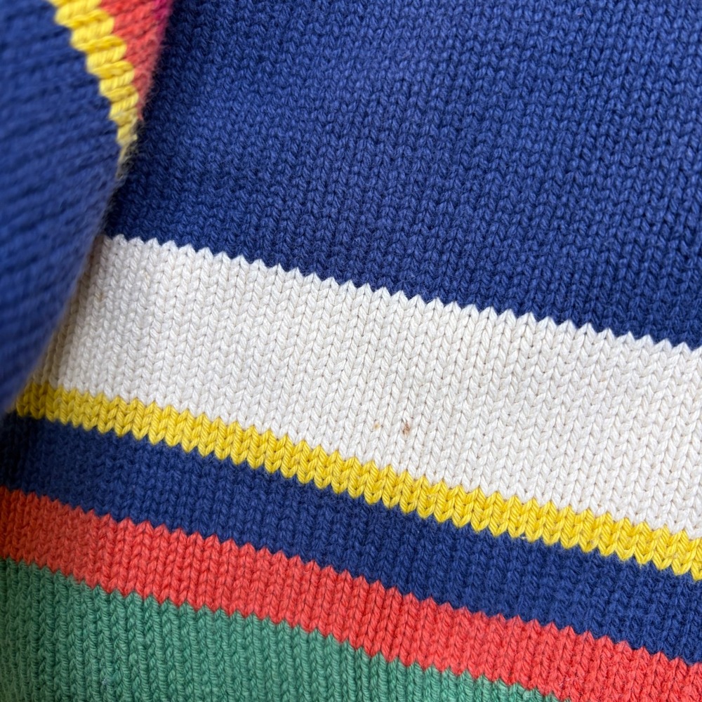 Polo Ralph Lauren Sweater Mens L Blue Multi Color Stripe Vintage Turtleneck Knit - Picture 9 of 11